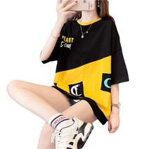 고고네 뚱뚱한 자매들을 위한 여름 조수 브랜드 반팔 티셔츠 여성 2023 새로운 스타일 외국 스타일 편한 반팔 빅사이즈 해외구매대행