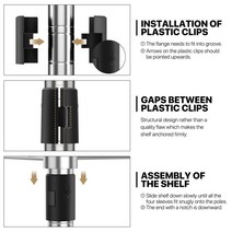 MoNiBloom 독립형 옷장 오거나이저 보관 선반이 있는 걸이용 로드 의류.. 정품보장, Silver