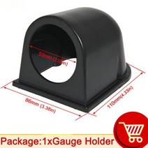 진공게이지 12V 52mm 진공 게이지 터보 부스트 프레스 미터 블랙 쉘 블루 라이트 호스 케이블, Gauge Holder