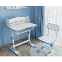 초등학생책상 초등책상 학원 학교 의자 세트 60cm 아동 컴퓨터 주니어 책장, 60x40 테이블 + 의자 - 블루