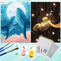 울트라패션 명화그리기 DIY 유화그리기 액자 팝아트 명화 아무놀이챌린지 집콕놀이 집에서 할수있는 놀이 집순이취미, E_어린왕자_26장미와함께