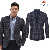 (정품)[PAT 남성] 린넨 체크 스트레치 슬림핏 자켓