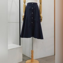 지컷 뒷밴딩 버튼업 플레어 스커트(7223335001) 01