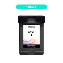 LIK 재생 카트리지 교체 HP 데스크젯 1110 2130 2132 오피스젯 3830 3832 63XL 63 XL, 02 1 Pcs Black, 한개옵션1