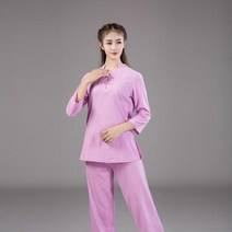 명상복 생활 수련 여성 남자 명상 다도 요가 의류, 색상8+M
