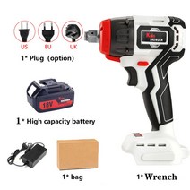 충전임팩 전동 렌치 임팩트렌치 세트 K 브러시리스 무선 전기 임팩트 충전식 인치 공구, 영국, 하나의 배터리