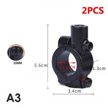 오토바이부품 2Pcs 22mm 핸들 바 브래킷 클램프 10mm 8mm 스레드 오토바이 미러 마운트 후면보기 홀더 어댑, 03 A3