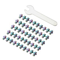 50pcs 자전거 페달 안티 슬립 나사 페달 볼트 페달 고정 스터드 렌치가있는 미끄럼 방지 산악 자전거 나사, 색깔
