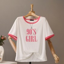 모노시크 루토스 배색 걸스 라운드 티셔츠 MNTE517