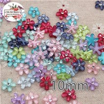 50pcs 10mm 혼합 색상 라인 석 꽃 동백 수지 플랫 백 카보 숑 diy 보석전화 장식, 믹스 컬러 50pcs