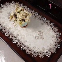 Dream 레이스 타원형 탁자용 테이블보 식탁보 C566, 50*110, 5