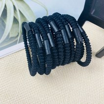 NEW) 5mm 블랙 가죽장식 고무줄 (5개/10개), 10개