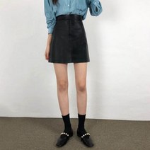 지니슬로우 A라인 가죽 미니스커트 7color
