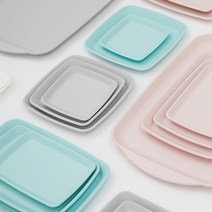 씨밀렉스 NEW 파스텔 사각쟁반 트레이 8종 세트 1+1, 6. 직사각쟁반 (대) 2개