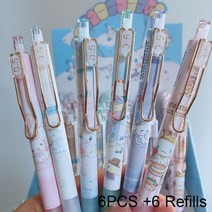 만화 기계 연필 리필 세트 애니메이션 0.5MM 학생 귀여운 오피스 문구 용품 학교, [01] 6 PCS