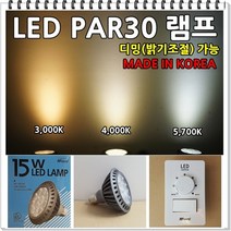 LED 디밍PAR30램프 디머스위치로 밝기조절가능 국산 5년보증 LED램프, LED PAR30 5700K(주광색)