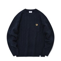 [국내매장정품] 커버낫 프레피 케이블 크루넥 니트 네이비