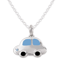 도톰볼륨 자동차 실버 미아방지목걸이 탄생석 티아리스베이비, 08월 페리도트, 2. 돋움폰트, 7. 실버볼체인 3mm (견고 동글체인)