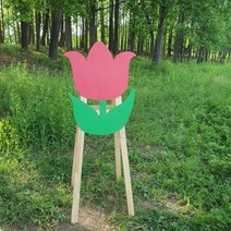 튜울립원목나무이젤