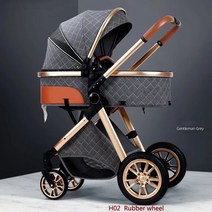 높은 풍경 유모차 3 in 1 럭셔리 유모차 요람 캐리어 유치원 자동차 2023 년 신제품, 03 2in1 gray gold frame