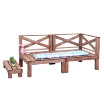 아파트평상 야외벤치 야외의자 평상마루, N. 주황색 작은 계단 90x36CM