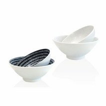 루전 명품 예쁜 찬기 공기 4P 세트 대접, 스톰/블랙
