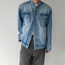 크롭 차이나 카라 청자켓 데님 아우터 포켓 가을 겨울 간절기 이너 루즈핏 오버핏 남친룩