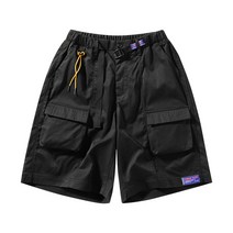 ARTECK 남자 반바지 시원한 낚시 포켓 밴딩 5부 와이드 반바지
