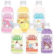 (무료배송) 산리오 마이코코 340ml X 6병 마이멜로디 폼폼푸린 시나모롤 포차코 헬로키티 쿠로미, 헬로키티(사과 6병)