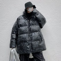 스테일 웰론 낙서 하프패딩 남녀공용