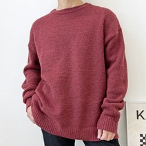 남성 오버핏 옆트임 라운드 긴팔 니트 스웨터 출근룩 고등학생 중학생