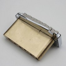 윌킨슨 WVP 트레몰로 브리지 아연 블록 또는 황동 블록 2 포인트 스틸 새들 크롬 실버, [2] Brass Block