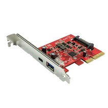 Ableconn PU31-AC-2 USB 3.2 Gen 2 (10Gbps) Type-C 및 Type-A PCI Express (PCIe) x4 호스트 어댑터 카드 (ASMedia, 1x USB-A + 1x USB-C ASM3142
