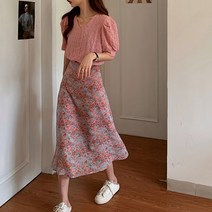 [당일배송특가] 비오 색감천재 빈티지 A라인 플라워 롱스커트