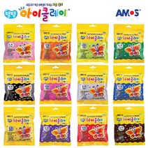 아모스 탱탱 아이 클레이 파우치 10p, 형광핑크, 50g