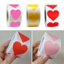 빅사이즈 하트스티커 답례품 감사 6종 다꾸 마스크스티커, 06. 빅옐로우하트[427] 3.8cm 100pcs