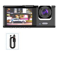블랙박스 가성비택시 Uber 자동차 DVR 1080P 후면 카메라 3 대시 캠 720P 전면 및 내부 GPS 차량 블랙 박, 01 DVR Charge_03 64G