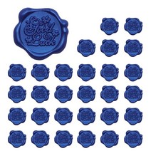 미화부장 완제품 실링 왁스 씰링 왁스 씰왁스 편지 초대장 청첩장 스티커 30P, good luck, 블루