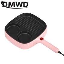 dmwd 3in1 전기 프라이팬 다기능 비 스틱 무연 스테이크 계란 오믈렛 소시지 밥솥 미니 아침 식사 기계 220v, 핑크 에그 스테이크
