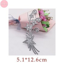 모양 틀 다이컷 별 꽃다발 금속 절단 스크랩북 앨범 종이 카드 금속 공예 엠보싱 폴더 만들기 주형 원판, 은, s