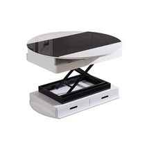 스마트 전동 테이블 거실 리프트 쇼파 리프트업 탁자, 1.05m미니흰색강화유리표면스마트충전