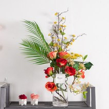 산수유 장미 대형화병 set 60cmAR 조화 화분 꽃 인테리어 장식 소품 FMFUFT, 산수유장미화병