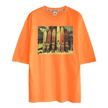 문컬렉션 슈프림 5부오버핏 반팔 서핑걸 데일리 루즈핏 남여공용