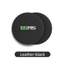 자동차 코스터 물컵 병 홀더 미끄럼 방지 패드 매트 스코다 VRS 옥타비아 카미큐 코디큐 Karoq RS 수퍼브, 01 Leather Black 2pcs