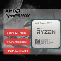 AMD NEW Ryzen 5 5600G 3.9GHz 6 코어 12 스레드 65W CPU 프로세서 L3 = 16M 100-000000252 소켓 AM4 팬, 한개옵션0