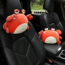 2개 차량용 목베개 캐릭터 목쿠션, 2개 꽃게