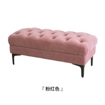 베드벤치 침대소파 엔틱 부드러운 벨벳 신발 의자 입구 홀 긴 발판 오스만 Pouf 벤치 침대 엔드 Chaise 라, 02 Pink