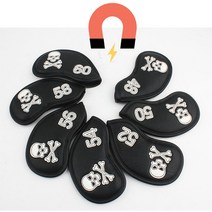 웨지커버 자석 해골 골프 52 56 60도 샌드 블랙 가죽, 캠프빌리지 56도
