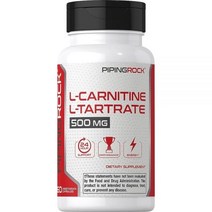 Piping Rock L 카르니틴 타르트레이트 캡슐 | 500mg 60개 채식주의자 GMO 프리 글루텐 보충제 미국직송