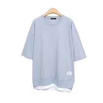 엠씨옴므 오버핏 레이어드 반팔 티셔츠